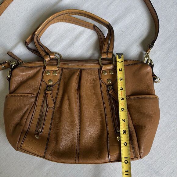 Etienne Aigner Jessie Satchel Bag Honey Lehny Leather Purse #80126 - Picture 5 of 10